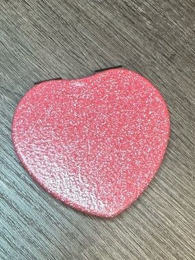 Glitter Heart Compact Mirror - Pink Sparkle